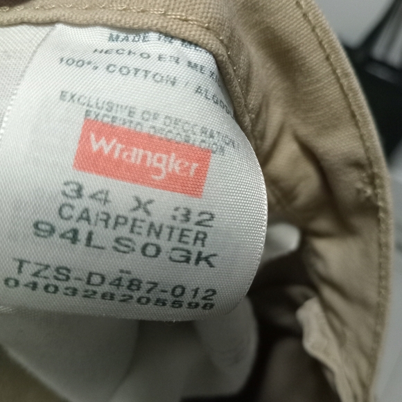 Men's Wrangler Carpenter Work Jeans 34×32 Light Brown - Picture 8 of 9